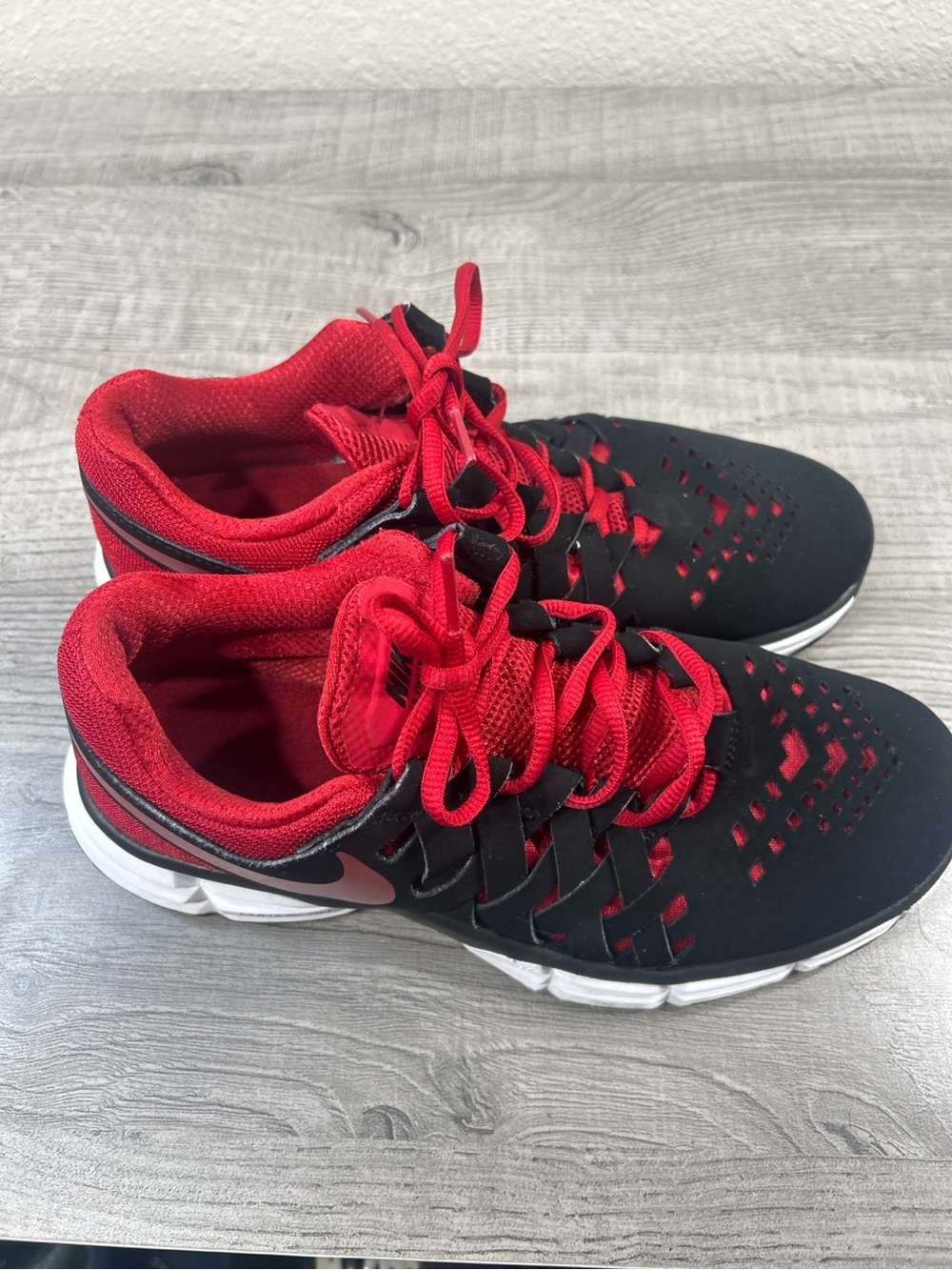 Nike Lunarlon Black Red Running Shoes Men’s Size 7.5 Athletic Sneakers - Picture 6 of 10